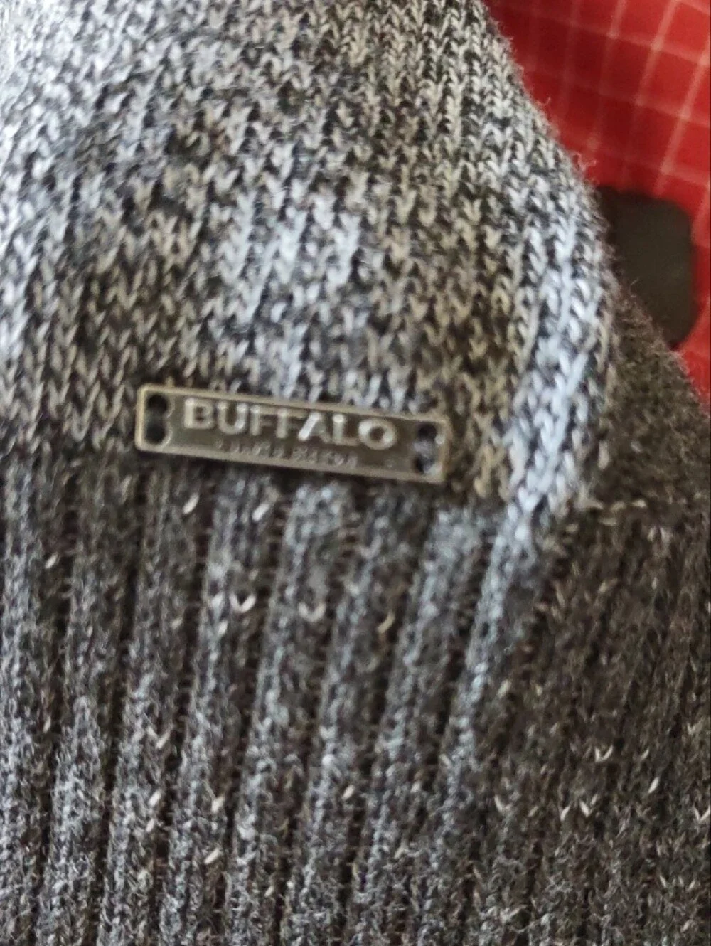 NWT Buffalo David Bitton Men's Gray Watextur Striped Knit Pocket Sweater
